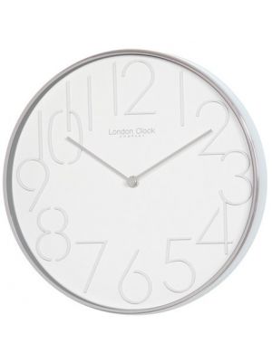 White Minimal Office Wall Clock with Steel Case | 20433