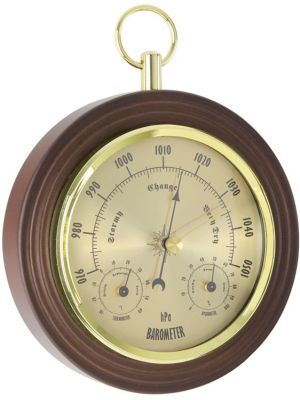 Traditional Gilt Finish Weather Station with Spun Metal Dial | 28046