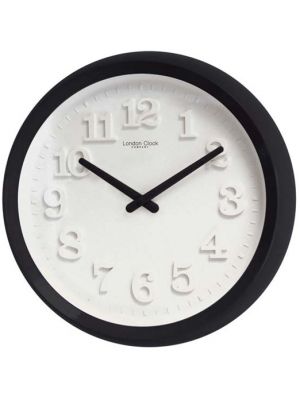 Bold Gloss Black Case Wall Clock with White Dial | 20413