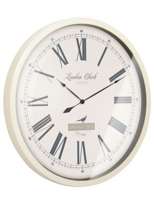 The farmhouse cream metal cased wall clock | 24298