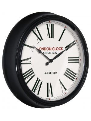 Black metal cased wall clock with gloss finish | 24314