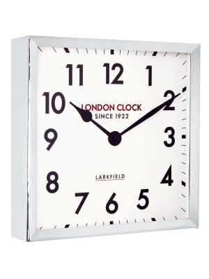 Square chrome metal wall clock | 24393