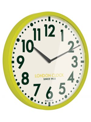 Retro lime gloss finish metal wall clock | 24321