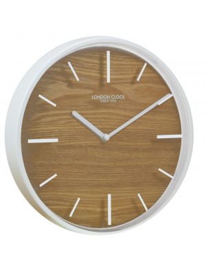 White metal and wood minimal Skog wall clock | 01114
