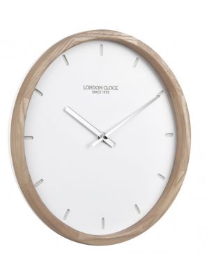 Klokke real wood round wall clock with debossed markers | 01112