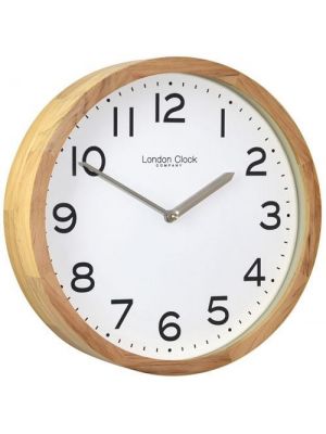 Wall Clock in Solid Wood with Arabic White Dial | 01234