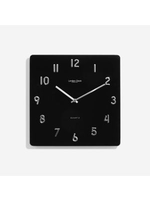 Black Square Glass Wall Clock | 20994