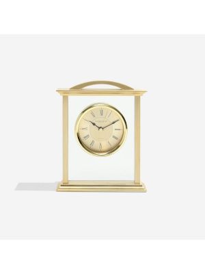 Gold Finish and Glass Mantel with Roman Dial | 03023