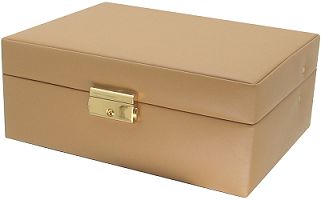 LARGE REAL LEATHER JEWELLERY BOX