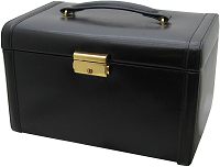 LARGE REAL LEATHER JEWELLERY BOX