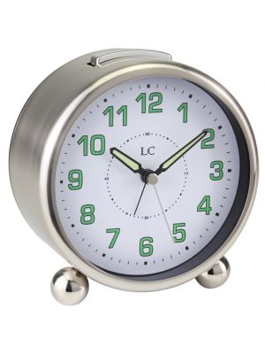 Round Bell Alarm Clock with Luminous Hands and Steel Case | 34303