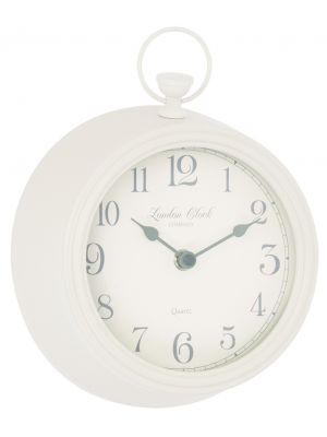 Cream metal fob wall clock | 06441