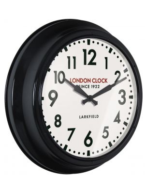 Black metal cased wall clock with gloss finish | 24309
