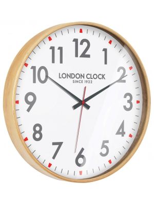 Natural wood case wall clock | 24324