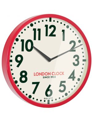 Retro red metal wall clock | 01088
