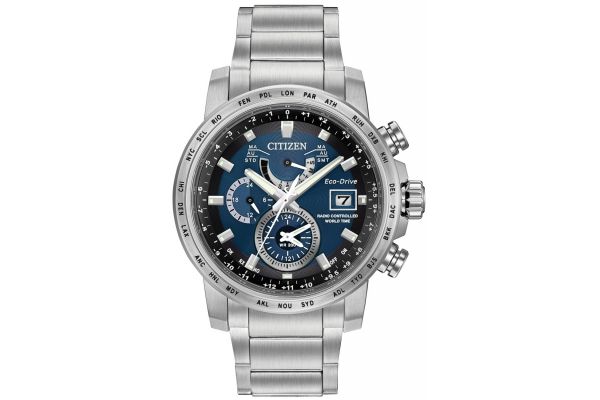 Citizen Men s World Time AT Steel Chrono Radio Controlled