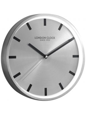 Brushed metal minimal wall clock with silver marker dial | 01100