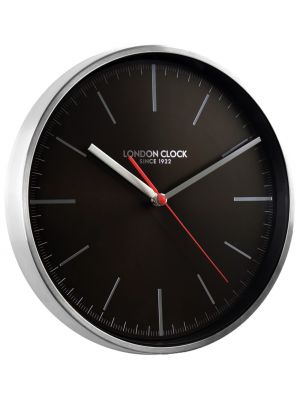 Glide metal cased wall clock with sleek black dial | 01103
