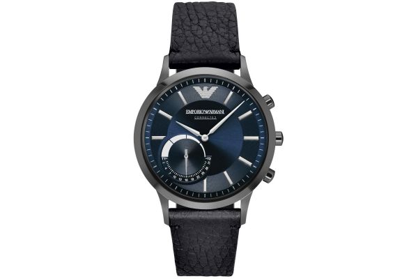 Wereldrecord Guinness Book Nadruk beha Men's Emporio Armani Connected Hybrid Smartwatch Black Strap Blue Dial  ART3004 Watch | Unavailable to order | Creative Watch Co