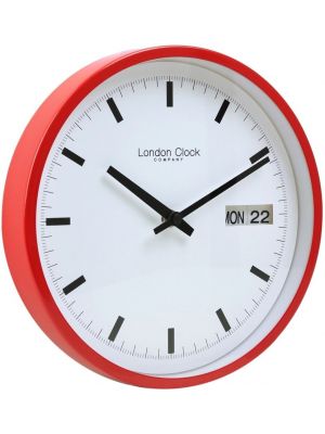 Wall clock with red case and white dial | 01117