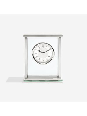 Glass and metal mantel with brushed metal dial | 05178