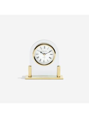 Glass Arch Top Mantel Clock with Gold Highlights | 17124
