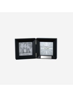 Black Folding Photo Frame Clock | 06310