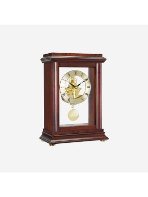 Mahogany Finish Feature Skeleton Mantel with Pendulum | 07074