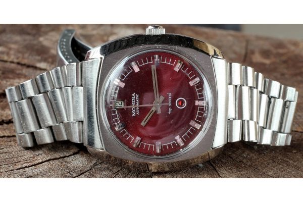 Mens Pre-owned Mondia Watch Mondia Top Second Burgundy