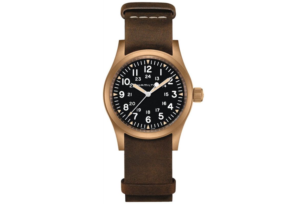Men's Hamilton Khaki Field Mechanical Bronze Military H69459530 Watch ...