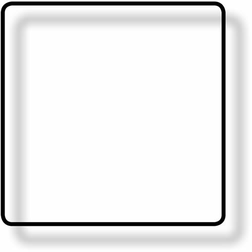 square, rounded corners