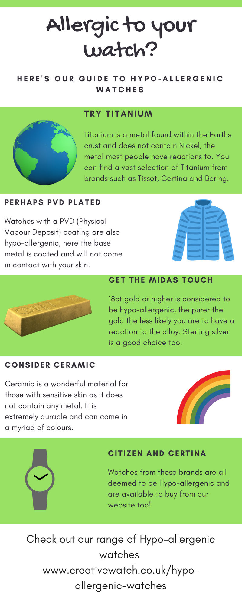 Touching on Hypo-allergenic watches | Creative Watch Co